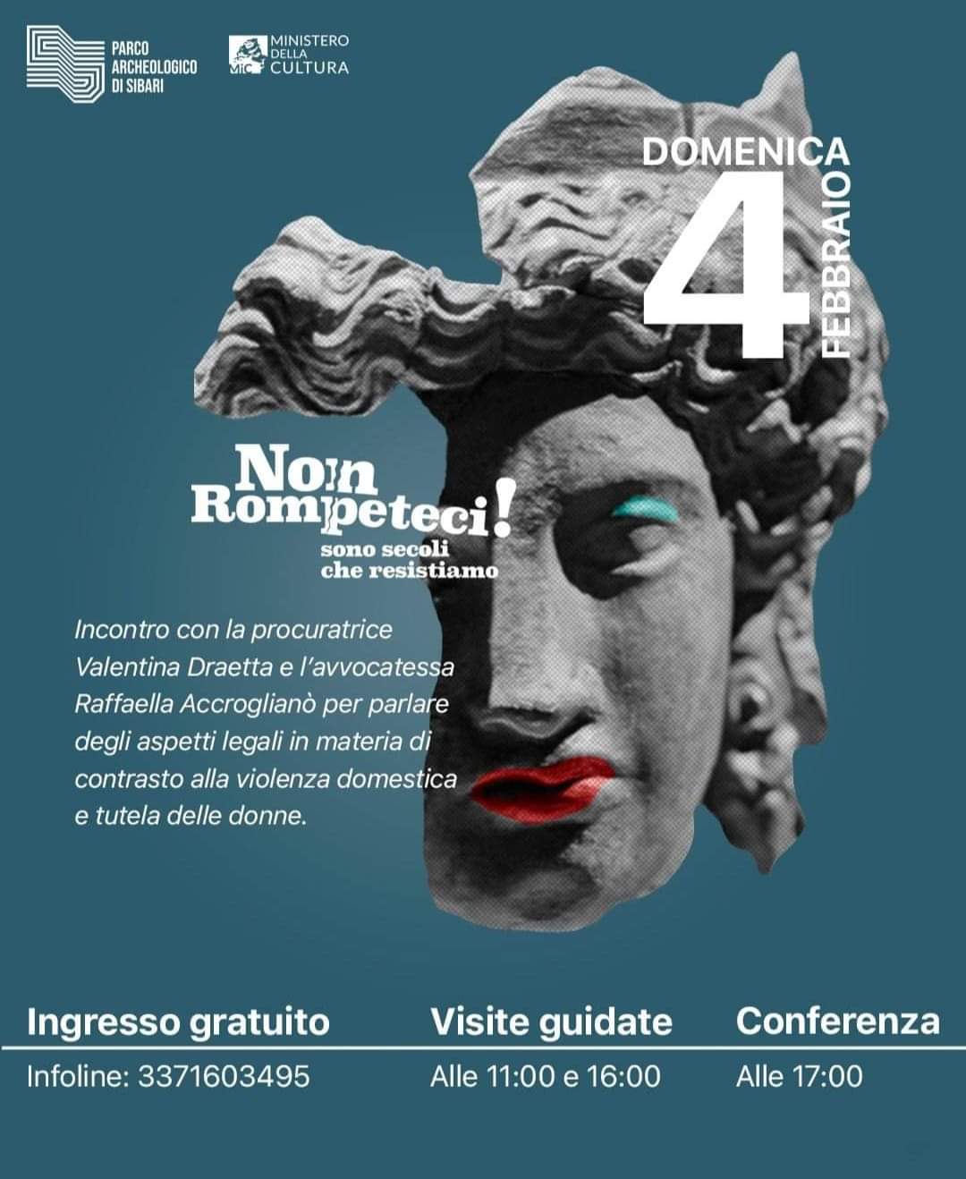 Visite guidate e Conferenza #nonRompeteci progetto di contrasto alla violenza sulel donne attraverso la cultura